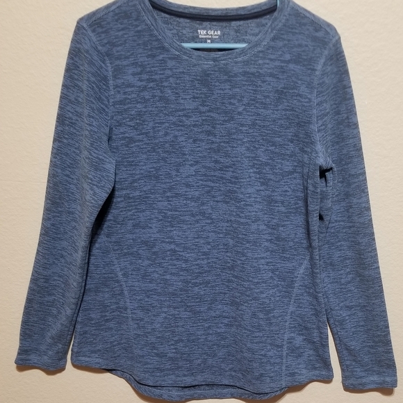 Tek Gear Blue Fitted Long Sleeve Crew Neck Sweatshirt size Med - Picture 1 of 4